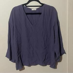 Aritzia Wilfred Free Flowy V-Neck Purple Blouse Size M